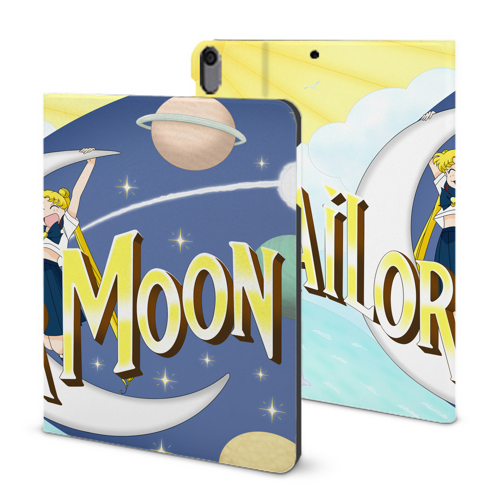 （画像用） 美少女戦士セーラームーン Sailor Moon IPad ケース ブック型 PUレザー TPU 耐衝撃 軽量 薄型 ペン収納なし 全面保護 IPad 各モデル対応